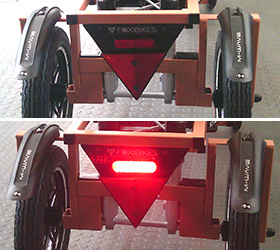 FoxiBikes Sitibike 2.0 LED-verlichting achterzijde. 