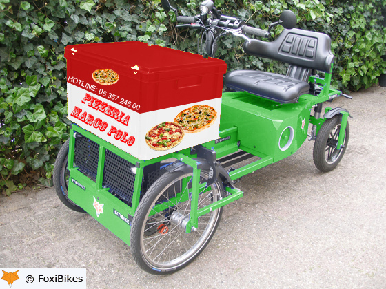 Heeft u een bedrijf of instelling, waarbij u materialen moet bezorgen? Dan is de Sitibike met 75 liter bagagebak ook voor u mogelijk een goed idee! Ook ideaal om reclame mee / op te maken.